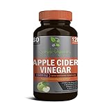 Organic Apple Cider Vinegar - Premium strength 1,630mg 100% Natural Weight Loss, Detox, Blood Sugar and Digestion Support, 120 Vegan capsules