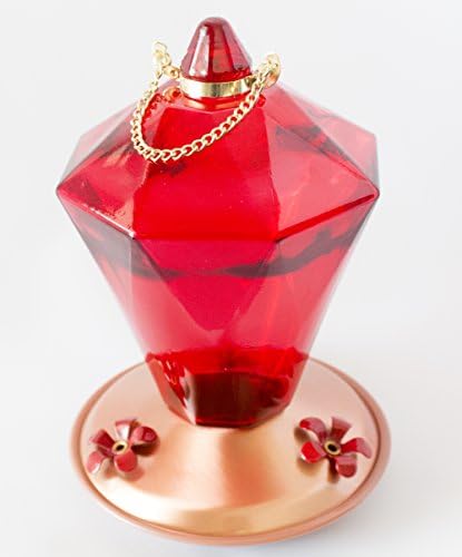 Beautiful Copper &amp; Red Hummingbird Feeder with Large Nectar Tank - 100% Guaranteed that Your Hummers Will Love!