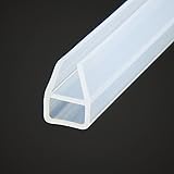 Glass Shower Door Seal Strip, Frameless Glass Door Gasket Shower Door Bottom Sweep Molding Trim-Length 10 Feet (U-3/8 inch(10mm))