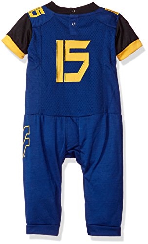 FAST ASLEEP NCAA West Virginia Mountaineers Boys Infant Football Uniform Pajamas, 9-12 Months, Navy