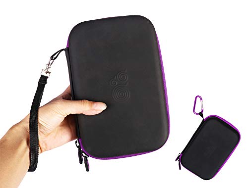 Soyan Carrying Case for Nintendo New 3DS XL and 2DS XL, with 16 Game Card Holders, Fits Wall Charger (Purple Zippers)