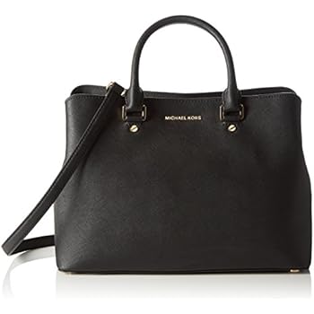 MICHAEL Michael Kors Women's Large Savannah Satchel, Black, One Size