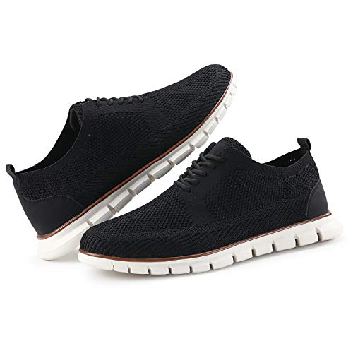 COOJOY Men's Mesh Wingtip Oxford Lace up Fashion Sneaker Lightweight