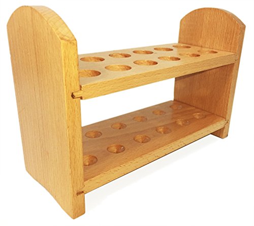 Sciencent Wooden Test Tube Rack Stand, 12 Test Tube Holding Capacity, Holes Measuring 22 mm Dia