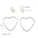 Rurah Women's Heart Shape Large Hoop Earring and Small Love Heart Earring Set