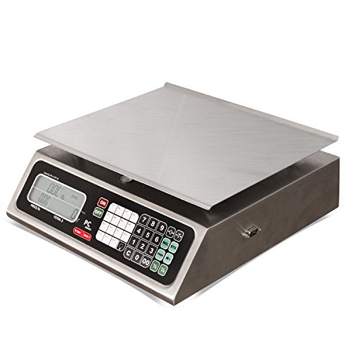TORREY PC40L Electronic Price Computing Scale, Rechargeable Battery, Stainless Steel Construction, 100 Memories, 8 Direct Access Keys, 40 lb