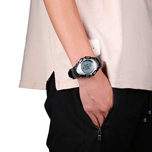 LasVogos SUNROAD Men Digital Fishing Watch 50m Waterproof Sport Barometer Thermometer