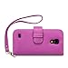 Samsung i9190 Galaxy S4 Mini Premium Faux Leather Wallet Case (Pink with Floral Interior)