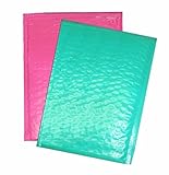 20 -6x9 Assorted Hot Pink & Teal Poly Bubble Mailers