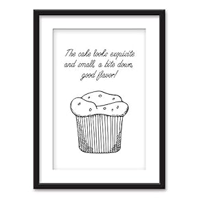 Framed Cupcake Kitchen Wall Black Picture Frames White Matting