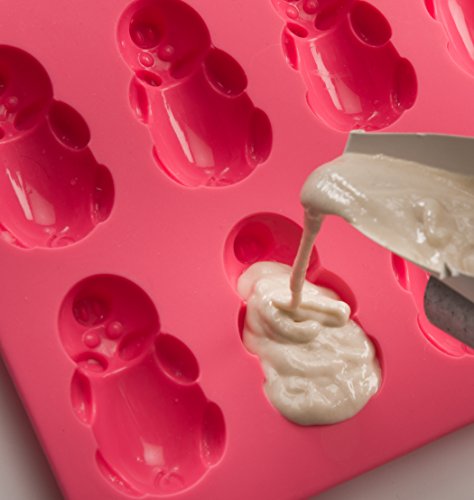 Mobi 12 Little Pigs in a Blanket Silicone Baking Mold, Pink, Set of 2