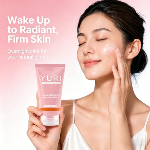 POLAR HAIR YURI Collagen Mask, Collagen Night Wrapping Peel-Off Mask, Hydrating & Firming Overnight Face Mask, Easy Peel Skincare for Smooth & Glowing Skin, Ideal Gift for Women & Teens, 2.54 Fl Oz