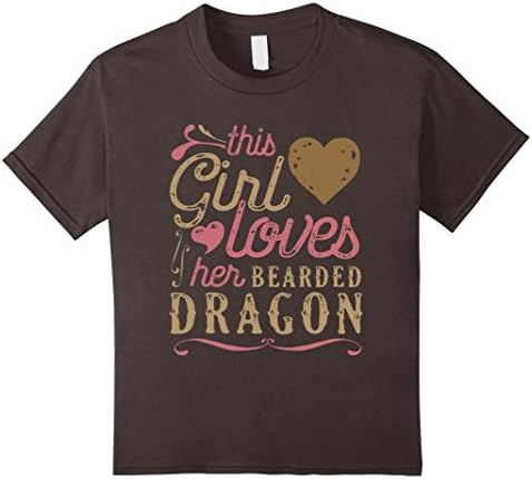 Kids Lizard Shirt - This Girl Loves Her Bearded Dragon Lizard 8 Asphalt