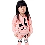 PanDaDa Girls Rabbit Hoodie Sweat Shirt Pants Pullover Suits Outfits Sets 1-6y