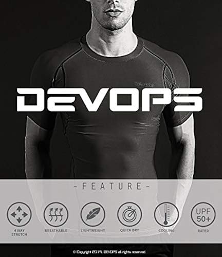 DEVOPS Pack Men's Cool Dry Short Sleeve Compression Shirts