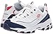 Skechers Women's D'Lites Sneaker, White Navy red, 6 M US