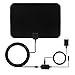 TV Antenna, 2018 Upgraded - with UL Adapter, ZetHot TV Antenna 60 to 80 Mile Range Amplified Indoor HDTV Antenna with Detachable Amplifier Signal Booster and 16.5FT Coax Cable