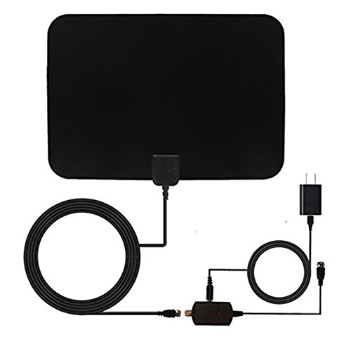 TV Antenna, 2018 UPGRADED - With UL Adapter, ZetHot TV Antenna 60 to 80 Mile Range Amplified Indoor HDTV Antenna with Detachable Amplifier Signal Booster and 16.5FT Coax Cable