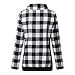 Moilant Tops for Womens Plaid Stitching T Shirt Long Sleeve Patchwork Collar Pullover Blouse Whitethumb 3