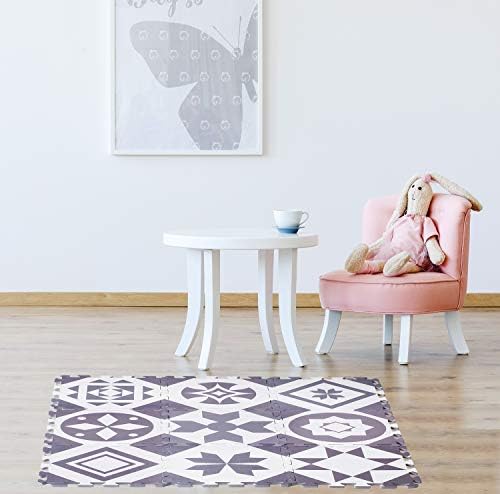 Dooboe Play Mat – Foam Floor Tiles – Play Mats for Infants – Gray Foam Play Mat – Soft, Reusable, Easy to Clean, Non-Toxic
