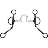 BAR H EQUINE Western Correction Bit 5in Black &amp; Silver 8in Shanks