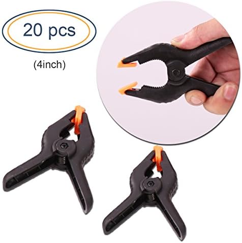 Adjustable Nylon Spring Clamps 20-pieces 4 Inch Muslin Clamps for Photo Studio Backdrops Woodworking DIY Projects