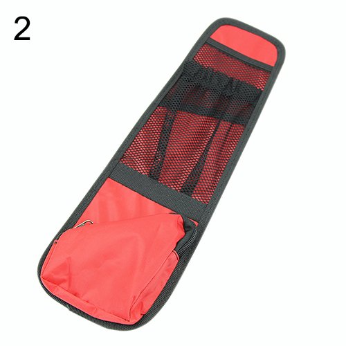 Baost 1Pc Auto Car Seat Side Storage Organizer Hanging Collector Bag Multi Pocket Waterproof Fabric Car Interior Holder Bag Eyeglasses Magzine Phone Holder Zipper Pouch Red