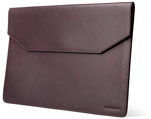 Kasper Maison Italian Leather Laptop Sleeve for 13 Inch New Macbook Pro Touch Bar 2016 / 2017 and Microsoft Surface Pro - Envelope Case for computer, notebook and ultrabook - Signature Gift Included