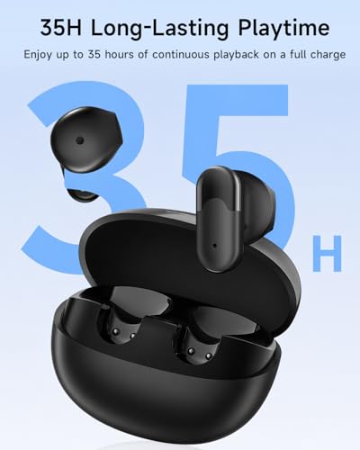 Acer Wireless Earbuds, Bluetooth 6.0 Headphones with 35H Playtime, ENC Noise Canceling for Clear Calls, IP55 Water-Dust Resistant, Immersive 13mm Driver Audio, Smart Touch Control for iOS & Android