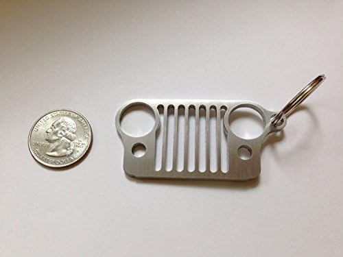 Jeep Grill Key Chain Laser-Cut Steel Key Chain KeyRing (Steel)