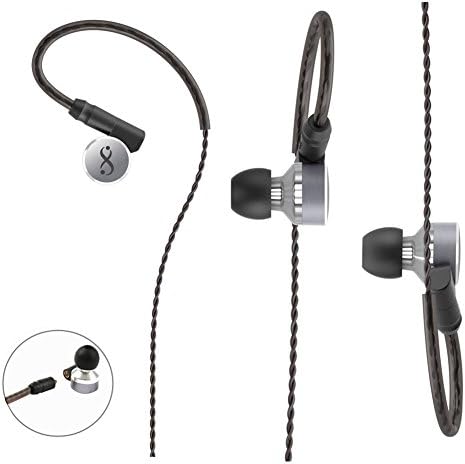 SANMEIT 3.5mm High Resolution Stereo Earphone Handmade Braided Wire Cable Ear buds High-res Audio Noise-isolating Headphones With Detachable Replacement Cable
