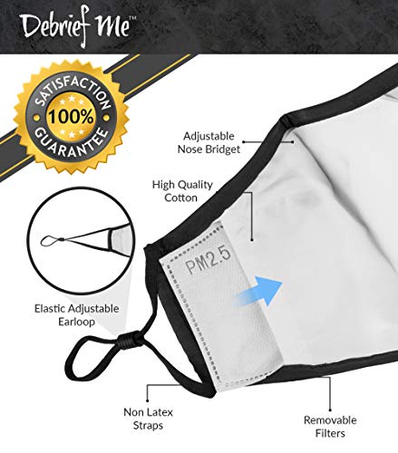 Debrief Me Dust Mask - Anti Pollution Breathable Respirator Mask (1 Mask + 4 Filters) Military Grade N99 Flu Mask Carbon Activated Filtration - Reusable Washable - Thumbnail 6