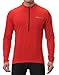 Spotti Men's Cycling Bike Jersey Long Sleeve with 3 Rear Pockets - Moisture Wicking, Breathable, Quick Dry Biking Shirt Red