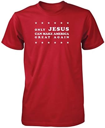 Aprojes Only Jesus Can Make America Great Again Christian T-Shirt for Men (L, Red)