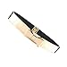 Women Fashion Gold Metal Keeper Metallic Big Mirror Bow Wide Obi Belts (Black)