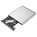 ZSMJ USB3.0 Ultra Slim Portable DVD CD Drive Read writer Burner,External DVD Optical Drive CD+/-RW DVD +/-RW Superdrive for Apple Mac Macbook Pro and laptop (Silvery)