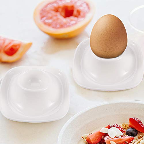 image for Flexzion Ceramic Egg Cups Set of 4 Pack, Porcelain Hard Soft Boiled Eg