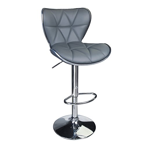 ErgoDesign Shell Back Adjustable Swivel Bar Stools, PU Leather Padded
