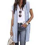 ZXZY Women Casual Sleeveless Open Front Tunic Vest Long Cardigan Tops Coat