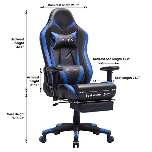 Ficmax-Silla-ergonomica-para-Juegos-Silla-para-computadora-con-Masaje-de-Soporte-Lumbar-sillas-de-Juego-para-E-Sports-para-Jugador-Silla-de-Oficina-con-reposapies-y-para-reposacabezas-NegroAzul