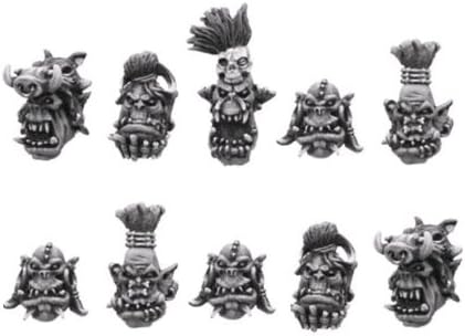 Maxmini 28mm scale conversion bits Feral Orc Boys heads (10) Miniature TOYS