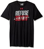 Under Armour Boys' Refuse Defeat T-Shirt, Black/Overcast Gray, Youth Medium