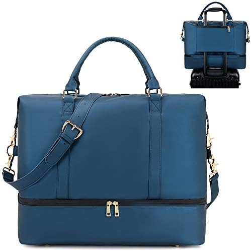 Womens Travel Weekend Bag Waterproof Overnight Carry on Shoulder Duffel Beach Tote Bag (Navy blue) 1 Womens Travel Weekend Bag Waterproof Overnight Carry on Shoulder Duffel Beach Tote Bag (Navy blue)
