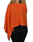 Alashan Cashmere Company Claudia Nichole Draped Dress Topper Poncho Sunset Orange