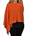 Alashan Cashmere Company Claudia Nichole Draped Dress Topper Poncho Sunset Orange