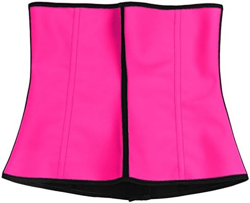 BetteresLife Women's Latex Underbust Corset Belt Corset Waist Training Cincher 9 Steel Boned