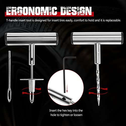 Kanruis Tire Plug Kit 67Pcs Universal Heavy Duty Plug Flat Patch and