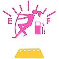 Ohleats Funny Car Fuel Tank Sticker, Waterproof EF Logo High Gas Consumption Decal, Men Women Exterior Fuel Gage Empty Sticker for Most Vehicles, Universal Car Accessories (Female, Pink)