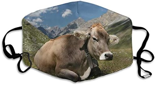 YUIOP Funny Cow Printed Mask Neutral Mask for Men and Women Polyester Dust-Proof Breathable Mask