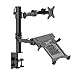 2-in-1 FLEXIMOUNTS D1DL Full Motion Dual Arm Desk Monitor Laptop Mount Stand Fits 10